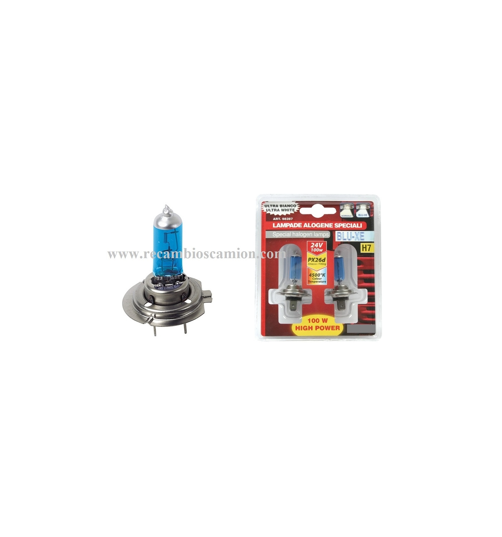 2 Ampoules H7 24V 100W BLU-XE