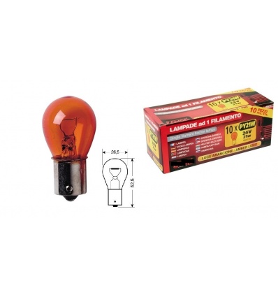 10 LAMPARAS NARANJA 21W 24V