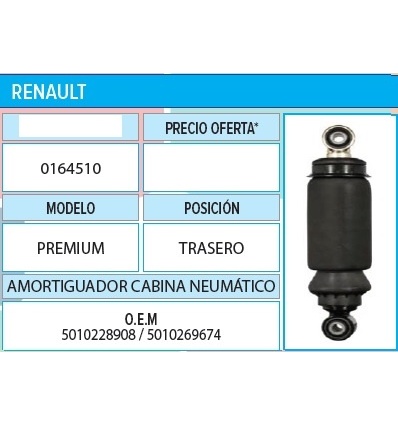 Amortiguador cabina PREMIUMS TRAS