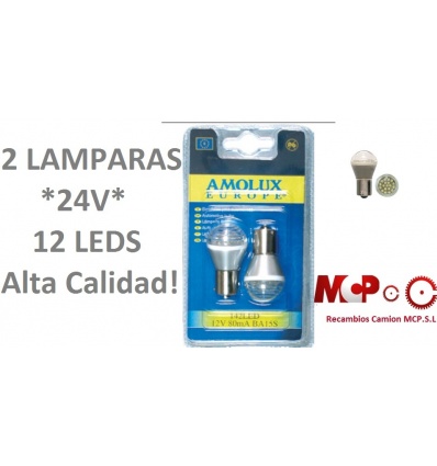 LAMPARA 24V- 12 LEDS AMOLUX