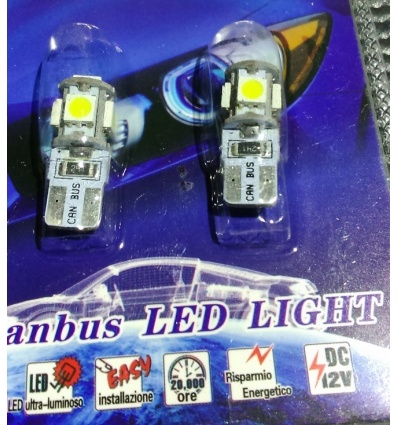 BOMBILLAS 12V-5LEDS T10