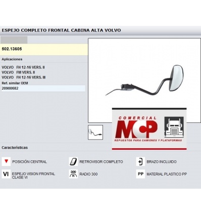 RETROVISOR FRONTAL VOLVO