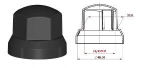 CUBRETUERCAS NEGRO PLASTICO