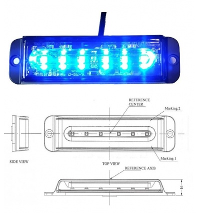 LUZ ESTROBOSCOPICA AZUL LEDS