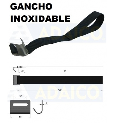 CINTA CON GANCHO FRIGOLONA INOX 70CM