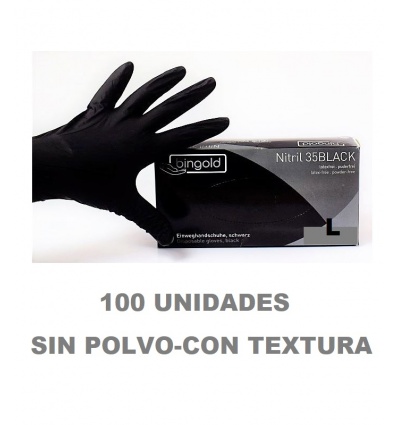 GUANTES (100) NITRILO L NEGRO CON TEXTURA