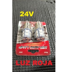 2 LAMPARAS 24V LUZ ROJA LEDS SMD