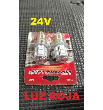 2 LAMPARAS 24V LUZ ROJA LEDS SMD