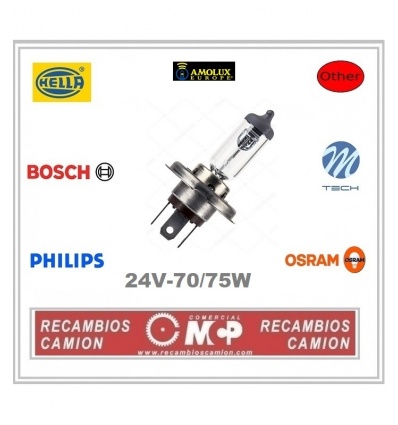 LAMPARAS H4 24V VARIAS MARCAS