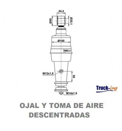 AMORTIGUADOR CABINA DAF DELANTERO TRUCK-ING