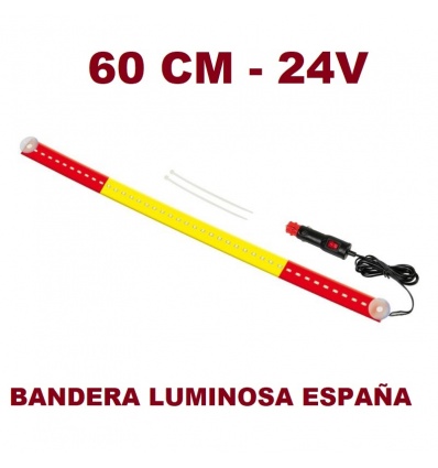 BANDERA LUMINOSA LEDS ESPAÑA 60 CM A MECHERO