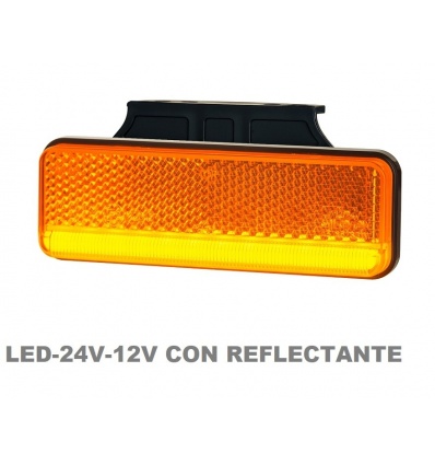 PILOTO LATERAL REFLECTANTE CON BARRITA LEDS 24V-12V