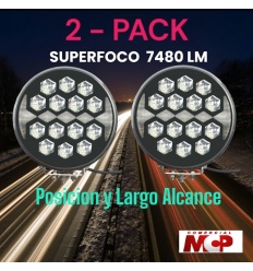 2 FOCOS SUPER POTENTES 7480 LUMENS !!! - 2 FUNCIONES